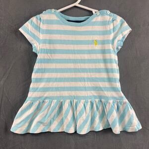 Ralph Lauren 18 Months Short Ruffle Dress Tunic Embroidered Pony PP-11